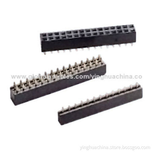 2804 Female Headers, 2.54mm Straight and Right Angle Single and Dual-row, Height of 5.0mm